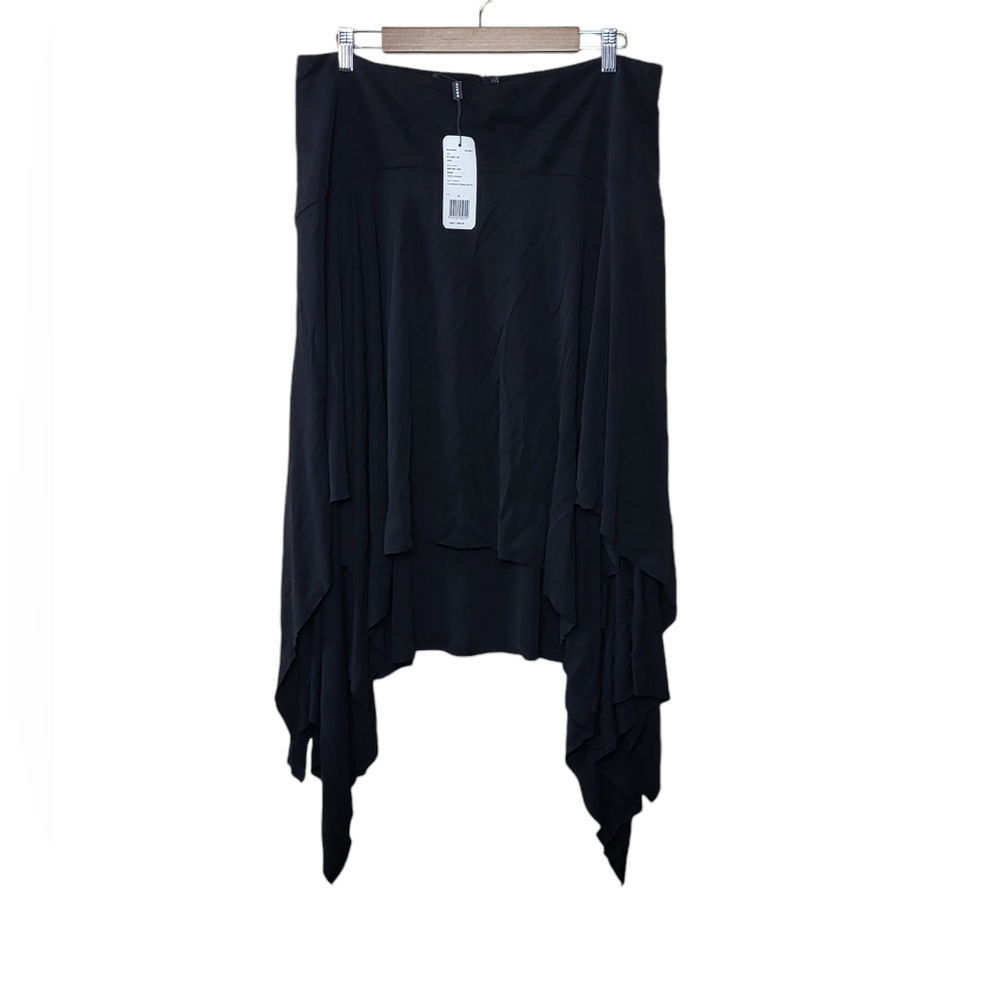 NWT Akris Bergdorf Goodman Black Jersey Knit Whimsical Skirt MSRP $1,390